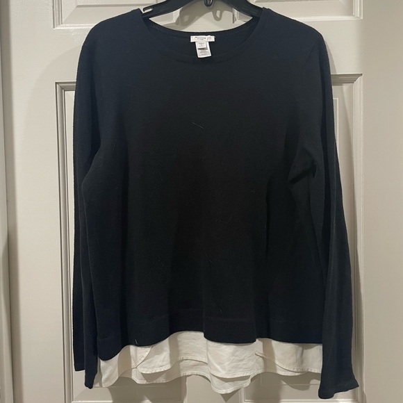 J. Jill Layered Black Sweater - Picture 1 of 2